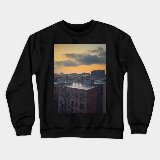 Harlem Sunset Buildings Yankee Stadium New York City Crewneck Sweatshirt by eleonoraingrid